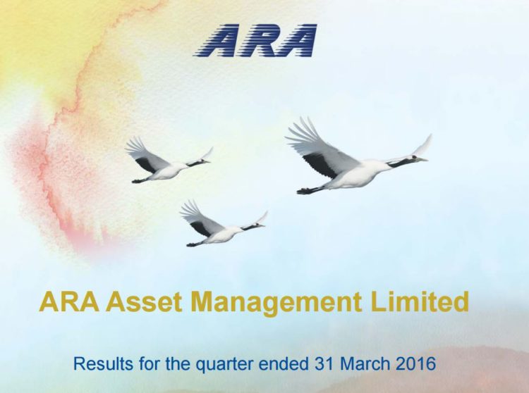 Cover 750x558 - ARA posts 1Q16 net profit of S$19.4 million