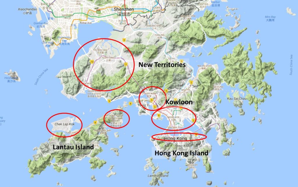 Hong Kong Terrain Map.Flat .Hills  1024x643 - MTR Corp's First Competitive Advantage